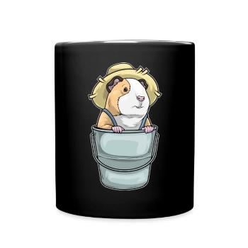 Guinea pig farmer bucket farm - Full Colour Mug - black - Front
