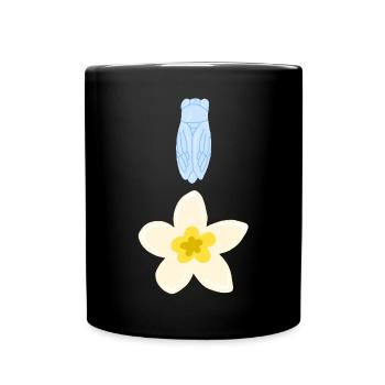 Cigale et fleur - design estival du Sud - Mug uni - noir - Devant