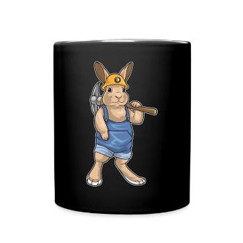 Hase Bergarbeiter Spitzhacke Bergbau - Tasse einfarbig - Schwarz - Vorne