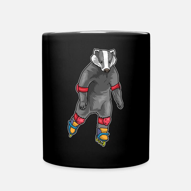 Badger Inline skating Inline skates - Full Colour Mug - black