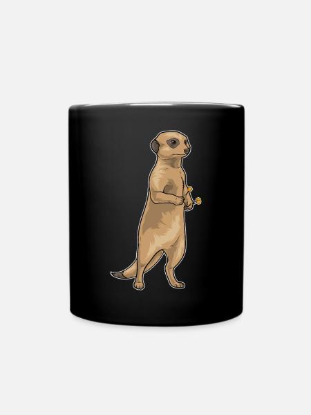 Erdmännchen Dart Dartpfeil - Tasse einfarbig - Schwarz