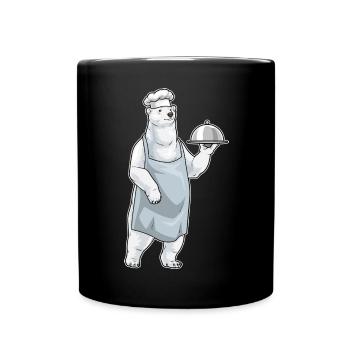 Eisbär Koch Servierglocke Kochen - Tasse einfarbig - Schwarz - Vorne
