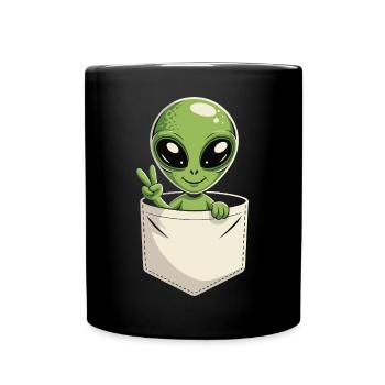 Alien dans la poche Paix Science fiction - Mug uni - noir - Devant