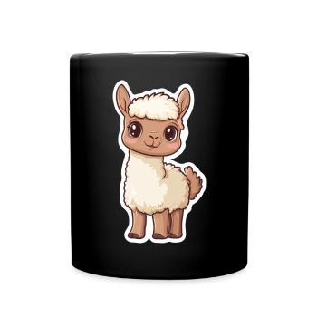 Llama Alpaca Llama Animal Gift - Full Colour Mug - black - Front