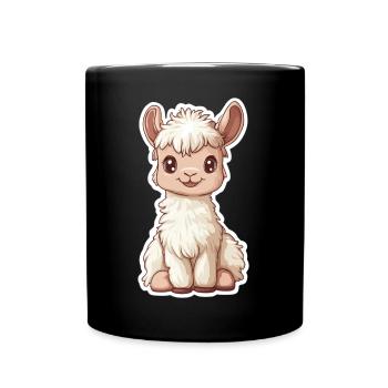 Llama Alpaca Llama Animal Gift - Full Colour Mug - black - Front