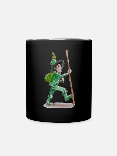 The green wanderer "GreenVagrant" on the move - Full Colour Mug - black