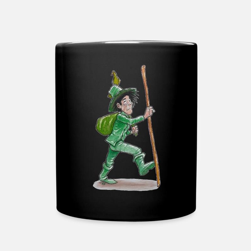 The green wanderer "GreenVagrant" on the move - Full Colour Mug - black