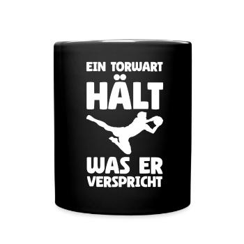 Torwart Fußball Torhüter Tormann Geschenk - Tasse einfarbig - Schwarz - Vorne