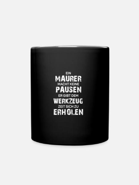 Maurer Shirt · Werkzeug Erholung · Stolz Geschenk - Tasse einfarbig - Schwarz