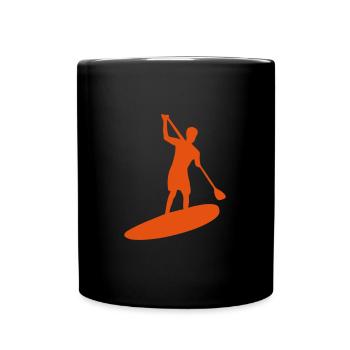 silhouette paddle board - Full Colour Mug - black - Front