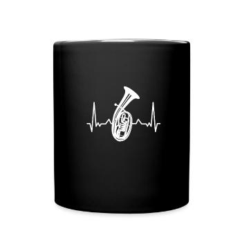 Tenor horn brass instrument musical instrument - Full Colour Mug - black - Front