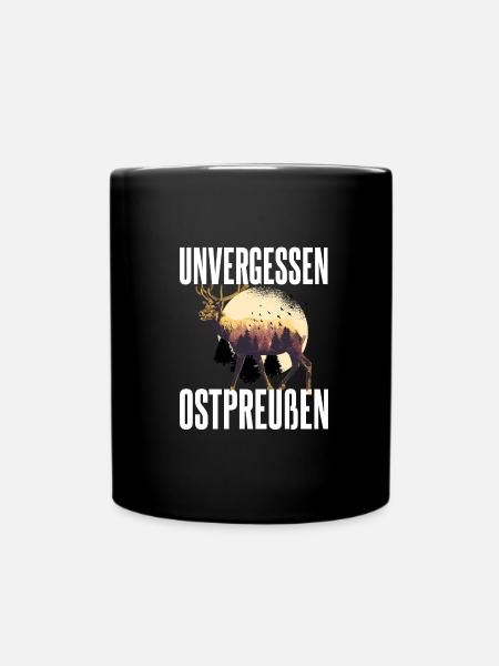 Ostpreußen Unvergessen Elchschaufel - Tasse einfarbig - Schwarz