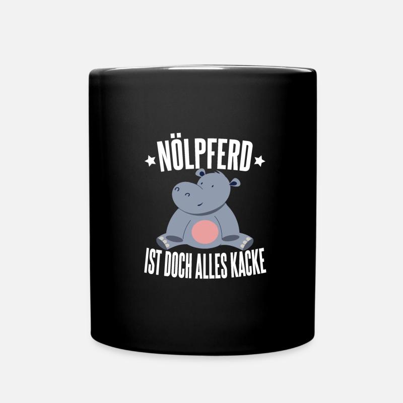 Tierliebhaber Nilpferd Nölpferd Flusspferd - Tasse einfarbig - Schwarz