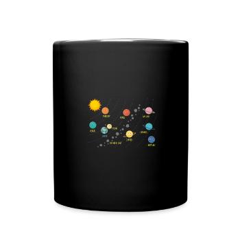Sonnensystem Planeten Weltraum Astronomie - Tasse einfarbig - Schwarz - Vorne