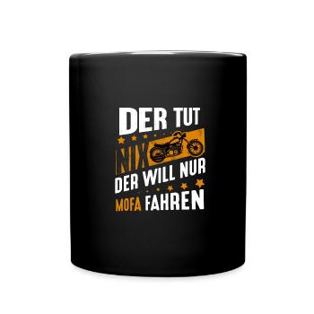 Mofa Moped Roller Mokick Zweirad Mofas Motorroller - Tasse einfarbig - Schwarz - Vorne
