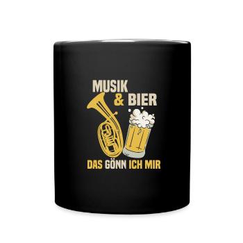 Tenorhorn Bekleidung für Musiker - Tasse einfarbig - Schwarz - Vorne