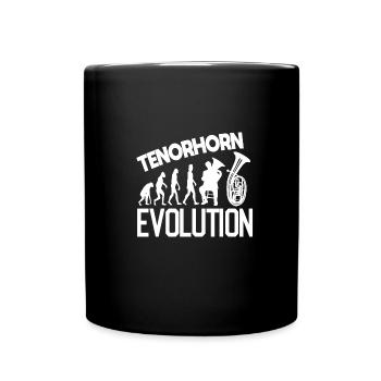 Tenor horn brass instrument musical instrument - Full Colour Mug - black - Front