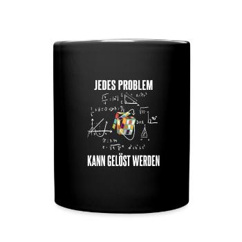 Cube Würfel Mathematiker - Tasse einfarbig - Schwarz - Vorne