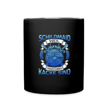 Wikinger Schildmaid Kostüm Lagertha Damen - Tasse einfarbig - Schwarz - Vorne