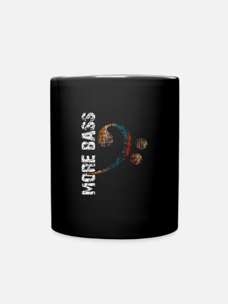Mehr Bass - Tasse einfarbig - Schwarz