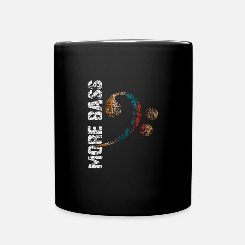 Mehr Bass - Tasse einfarbig - Schwarz