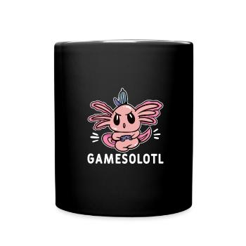 Axolotl Amphibie Lurch Salamander - Tasse einfarbig - Schwarz - Vorne
