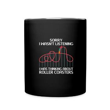 Rollercoaster Amusement Park Rollercoaster Ride - Full Colour Mug - black - Front
