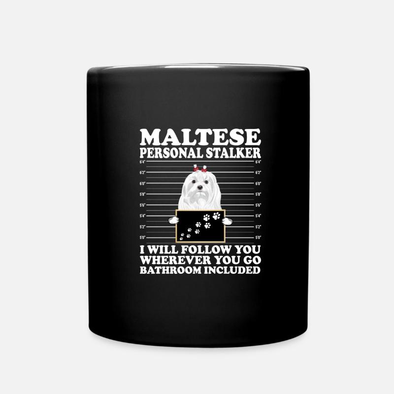 Maletese Malteser Hund Hundemotiv - Tasse einfarbig - Schwarz