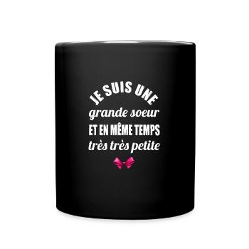 Je suis une grande soeur t-shirt femme humour - Mug uni - noir - Devant