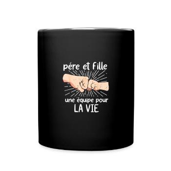 Père et fille - Mug uni - noir - Devant