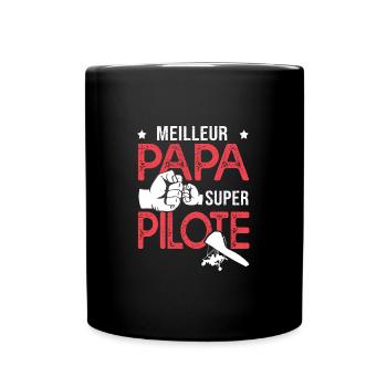Cadeau papa meilleur papa pilote de delta plane - Mug uni - noir - Devant