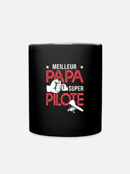 Cadeau papa meilleur papa pilote de delta plane - Mug uni - noir