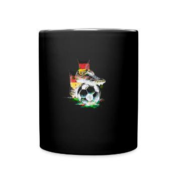 Fussball Deutschland Fussballschuhe - Tasse einfarbig - Schwarz - Vorne