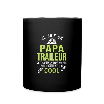 papa traieur ultra trail course à pied run - Mug uni - noir - Devant