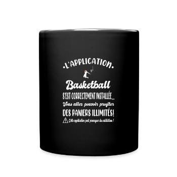 L'application basketball t-shirt sport de balle - Mug uni - noir - Devant