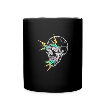Skull Flash white - Mug uni - noir - Devant
