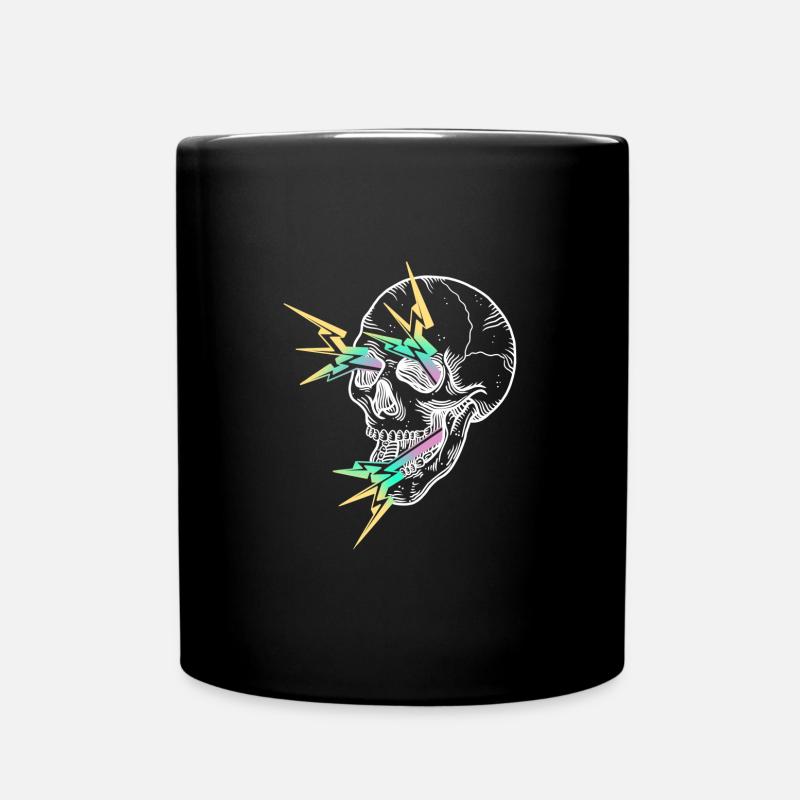 Skull Flash white - Mug uni - noir