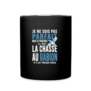 Chasseur chasse au gabion cadeau cool chasse - Mug uni - noir - Devant