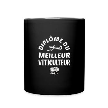 Diplôme du meilleur viticulteur t-shirt vin - Mug uni - noir - Devant