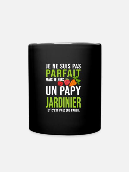papy jardinier pas parfait papi grand père jardin - Mug uni - noir