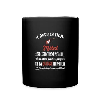L'application métal s'est correctement installée - Mug uni - noir - Devant