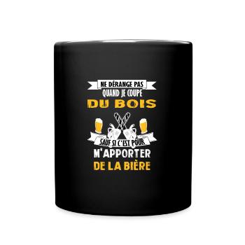t-shirt amateur de bois bûcheron humoristique - Mug uni - noir - Devant
