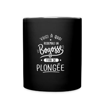 plongée Bogosse fan de plongee sous marine sport - Mug uni - noir - Devant