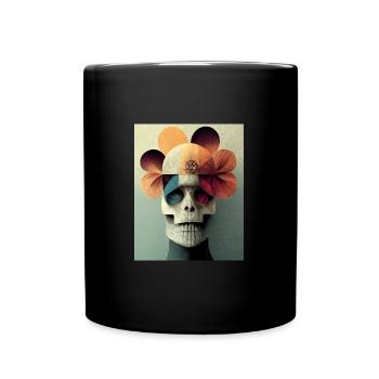 Skull bauhaus vintage style - Full Colour Mug - black - Front