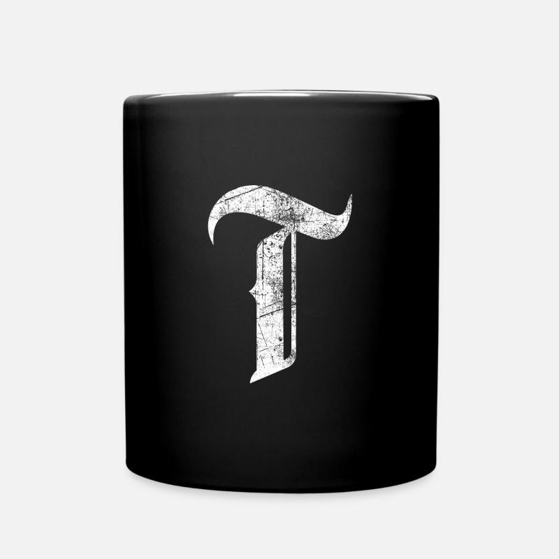 Tshirt alphabet initial T - Full Colour Mug - black