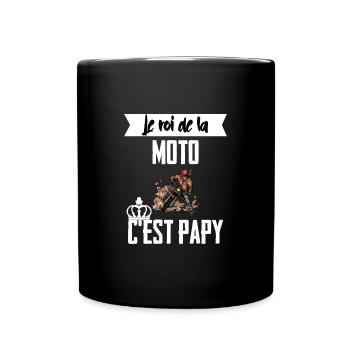 Le roi de la moto c'est papy t-shirt grand-père - Mug uni - noir - Devant
