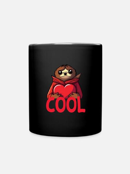 cooles Faultier - Cool sloth - Tasse einfarbig - Schwarz