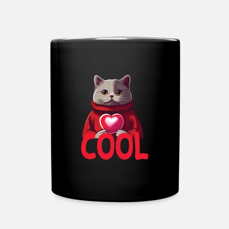 Cool Katze - Cool Cat - Tasse einfarbig - Schwarz