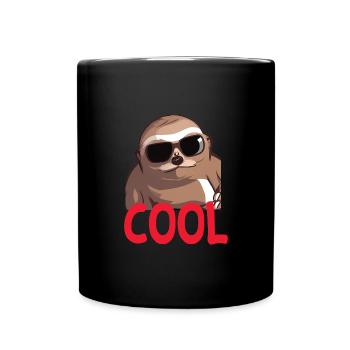 cooles Faultier - Cool sloth - Tasse einfarbig - Schwarz - Vorne