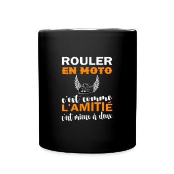 Homme Moto Motard Maillot motarde manche courte - Mug uni - noir - Devant